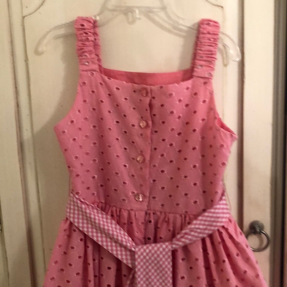 Sweet Heart Rose Pink Eyelet Dress Size 7 - Picture 3 of 8